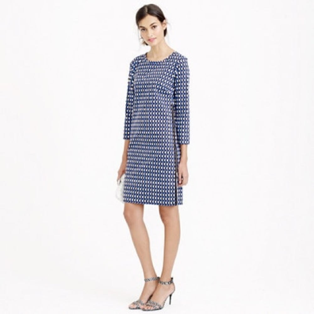 NWOT-J. Crew Jet Set Geo Print  Zipper Dre…